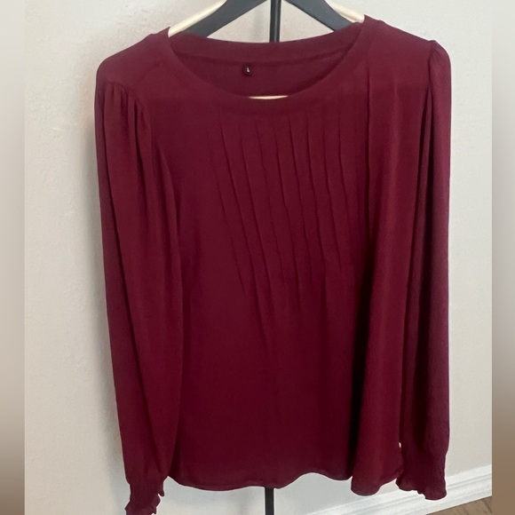 Tops - Elegant Burgundy Women's Top